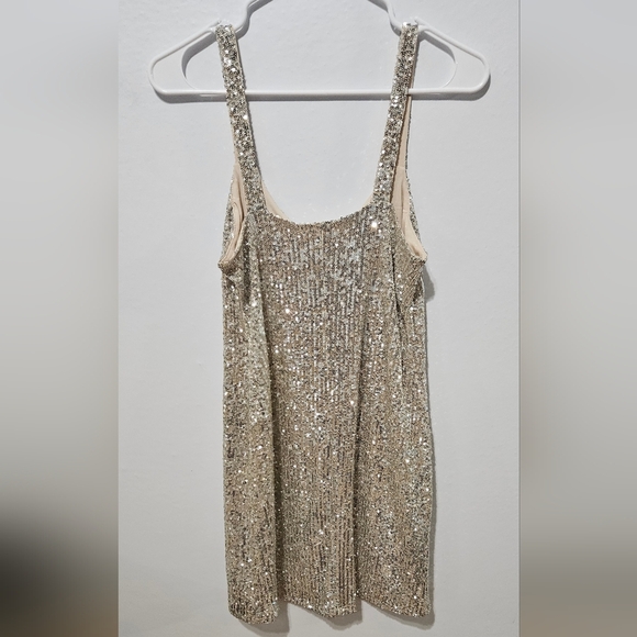 Nwt Maurices Eyeshadow White Silver Sequins Spaghetti Straps Party Dress XS B10 - Picture 2 of 7